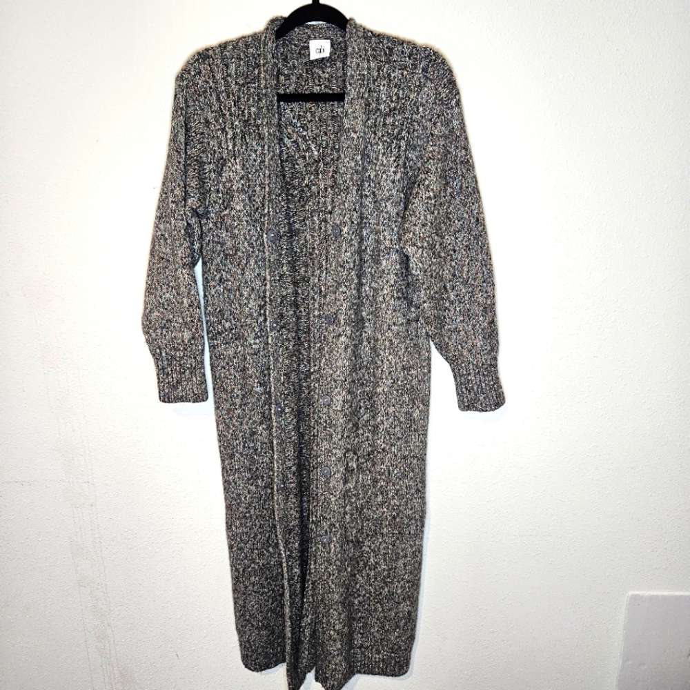 CAbi Womens Shimmer Cardigan Duster Sweater Small Open Front Western Boho Cozy